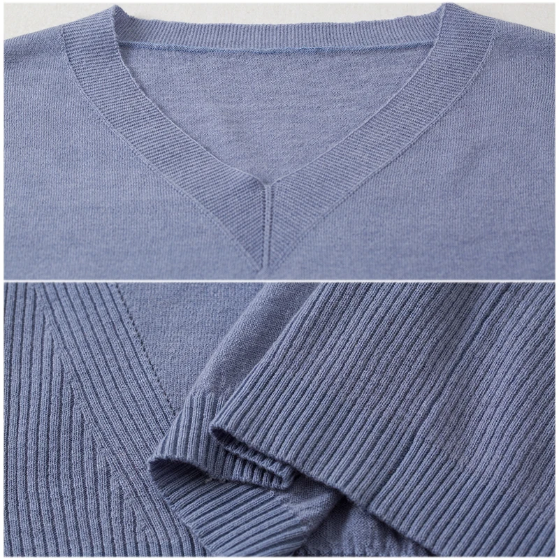 

Ladies V-neck Knitted loose long sleeves Sweaters Women pullovers Tops Hollow sweater Female 2021 Spring Fall Jumper Pull femme