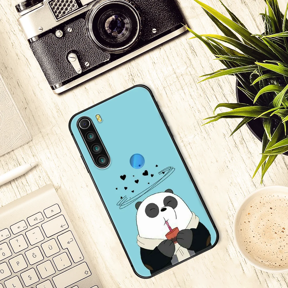 

cute Cartoon Bare Bear Phone Case Cover Hull For XIAOMI Redmi 7 7a 8 8a 9 9a NOTE 6 7 8 8t 9 9s Pro Max 4X black Cover 3D Bumper