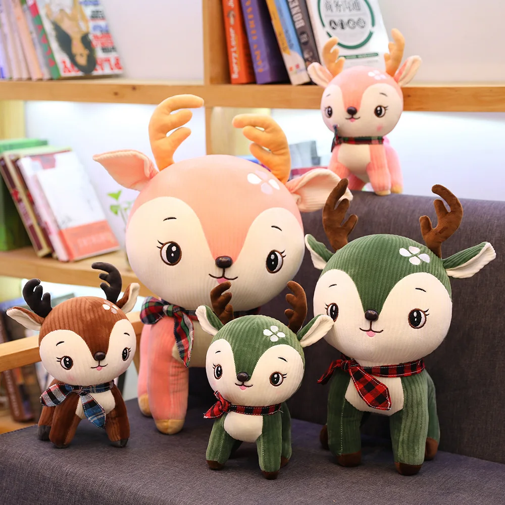 

25-50cm New Toy Colorful Deer Plush Toys Stuffed Animal Doll Soft Marine Animal Toys Children Kids Baby Girl Gift