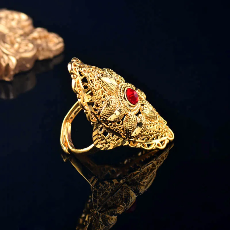 Женские винтажные кольца SINLEERY большие полые с цветком желтого и золотого цвета