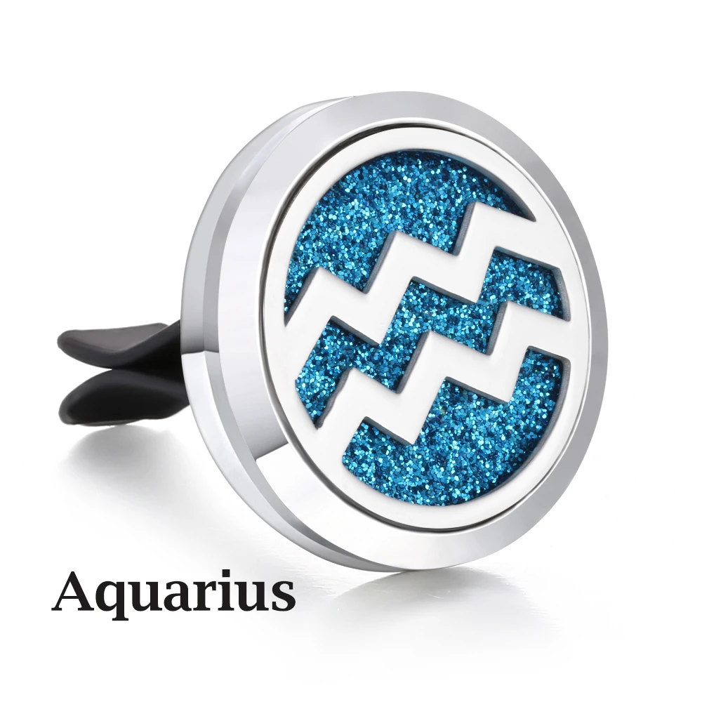 Aquarius Автомобильный освежитель воздуха автомобильный парфюмерный диффузор клип автомобильный освежитель воздуха Авто вентиляционное отверстие эфирное масло 12 созвездий аромат диффузор медальон - Название цвета: Aquarius