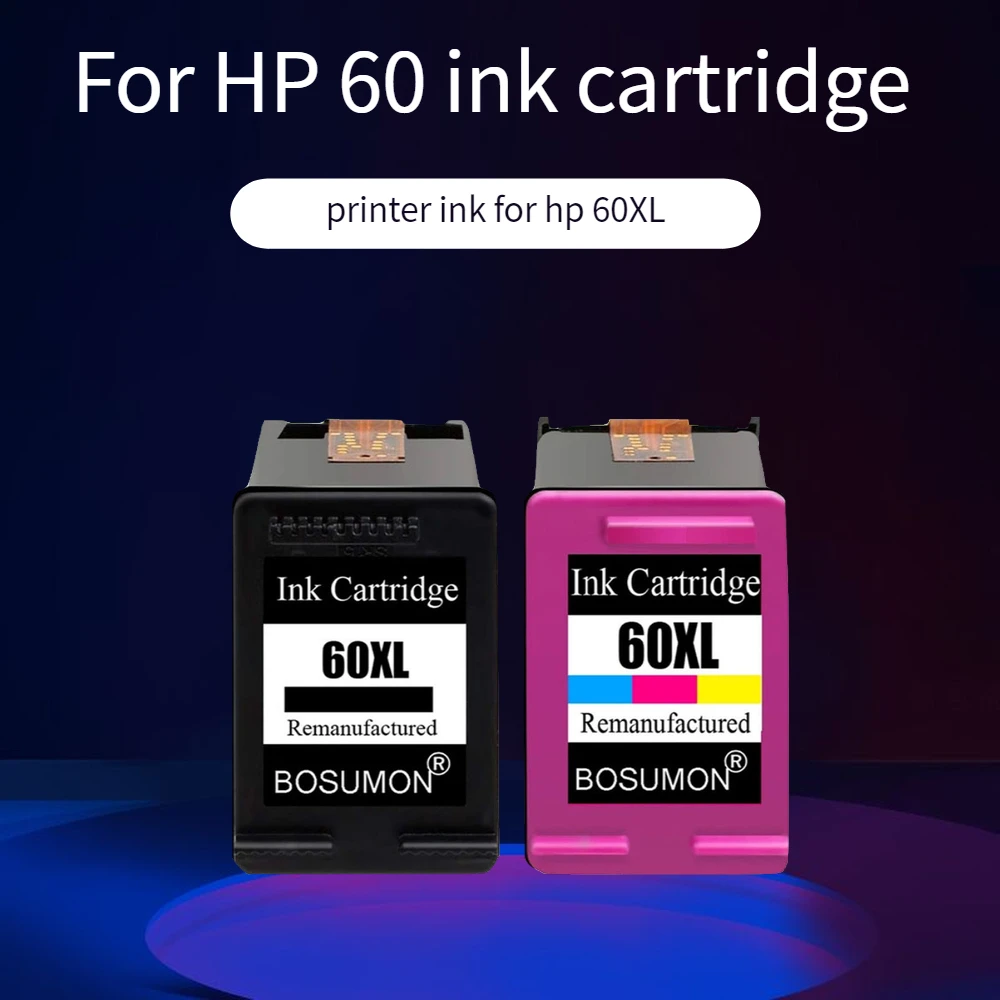 Замена чернильных картриджей Bosumon 60XL для HP 60 XL Deskjet D2530 D2545 F2430 F4224 F4440 F4480 ENVY120 C4650