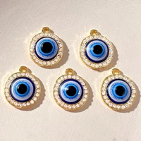 5pcslot turkish blue evil eye crystal charms lucky demon eye pendants for making diy necklace earring bracelet jewelry findings