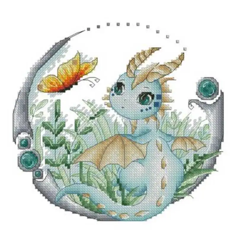 

Butterfly and Little Wyvern patterns Counted Cross Stitch 11CT 14CT 18CT DIY Cross Stitch Kits Embroidery Needlework Sets