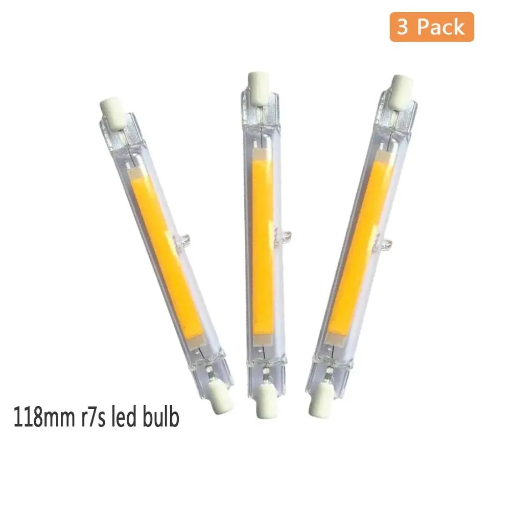 118 мм 10 Вт R7S Светодиодная лампа (3 упаковки) 100 галогенная эквивалентная J Тип 120 В