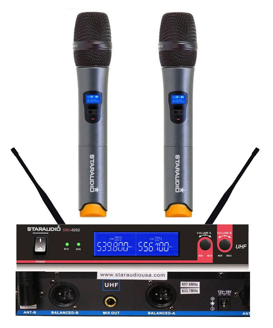 STARAUDIO 4 канала Питание USB Bluetooth микшер системы PA аудио усилитель микшер 2CH UHF Ручной беспроводной микрофон SMX-4000B