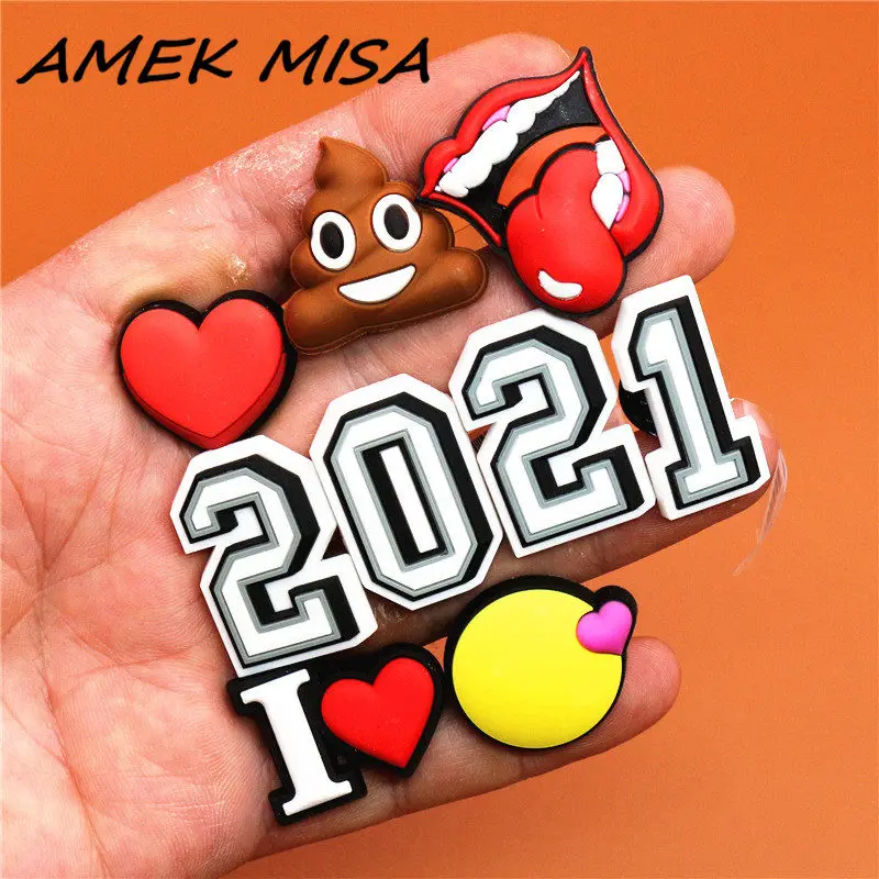 Оригинальный ПВХ аксессуары для пряжки обуви смешной цифровой/в форме