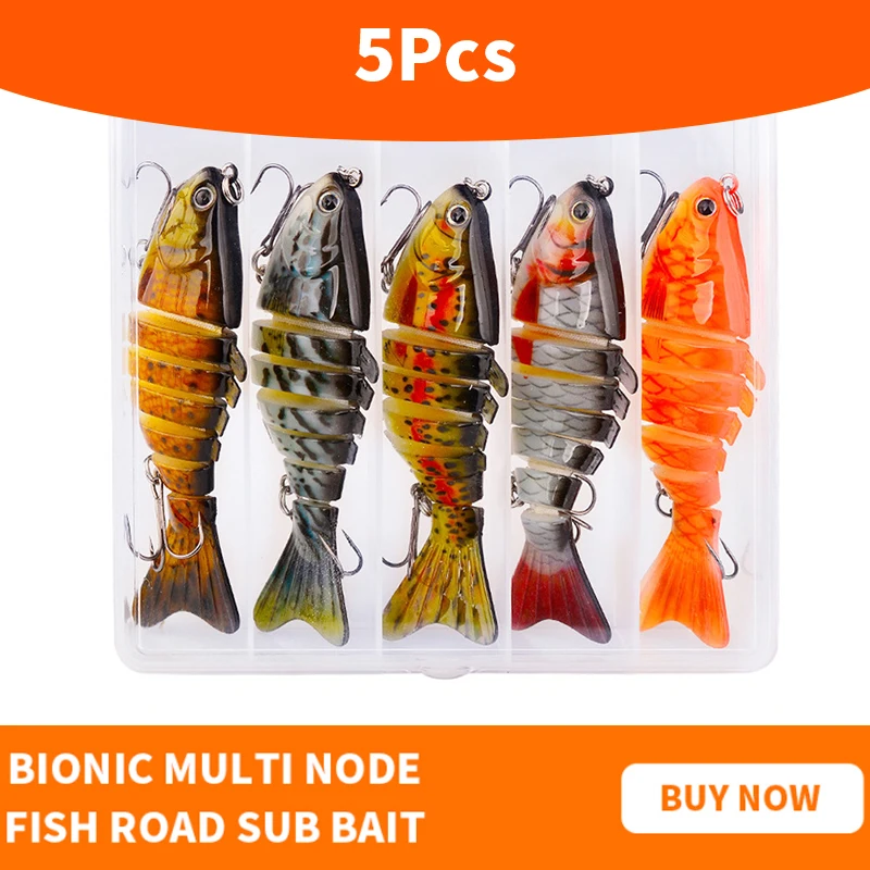 

5PCS Fishing Lures Multi-section Hard Bait 100mm15g Artificial Bait Minnow Crankbait Jig Perch Carp Fishing tackle Lure