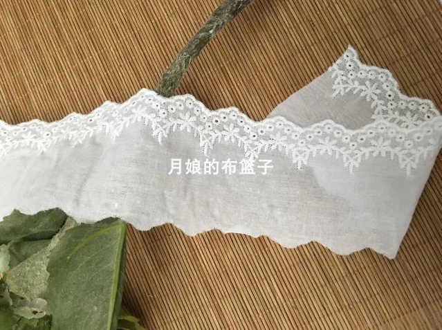 3 метра белая хлопчатобумажная кружевная ткань с отделкой для костюма | Дом и сад