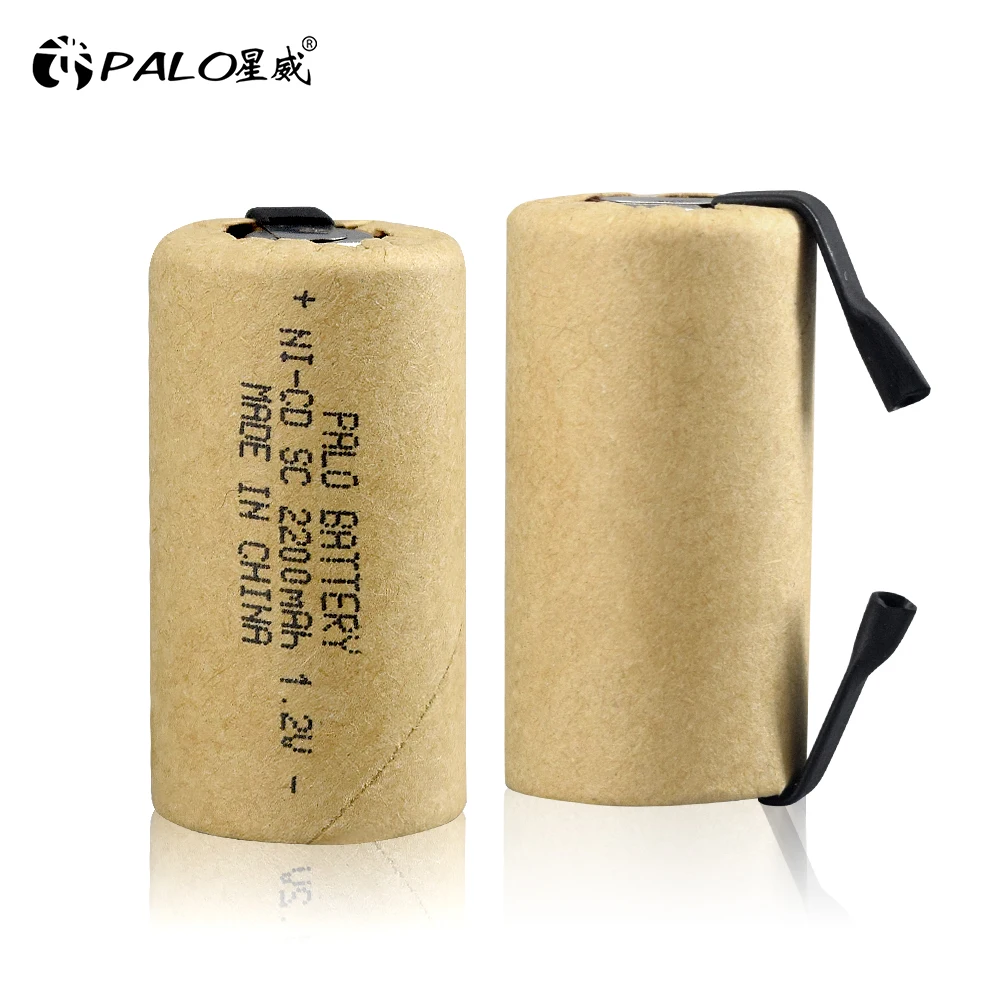 2-12 шт 2200mAh SC 1 2 V аккумуляторная батарея Sub C NI-CD с заварочными вкладками для