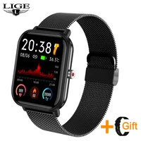 2021 lige smart watch heart rate blood pressure monitor smartwatch ip68 waterproof sports fitness tracker smart clock for xiaomi