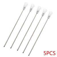 5pcs 16g white blunt dispensing needles 10cm plastic metal material for ink refilling mixing liquid syringe needle tips