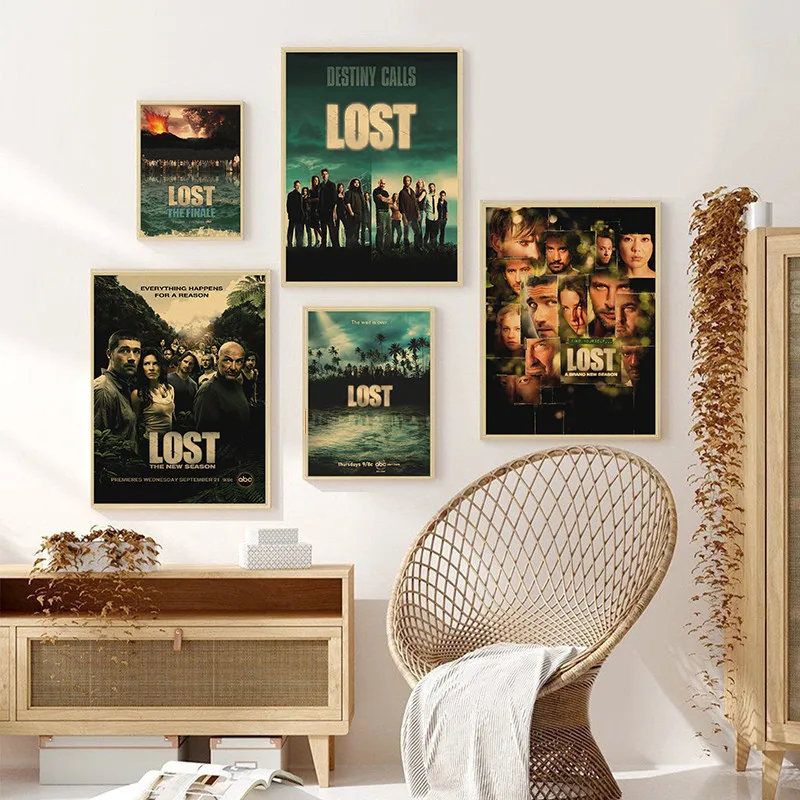 

Классический постер из крафт-бумаги Lost, декоративные картины на стену для бара, кафе, гостиной, столовой