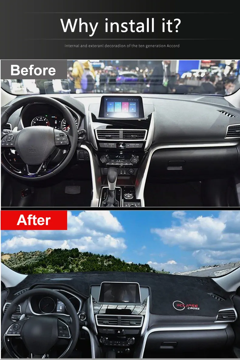 Для Mitsubishi Eclipse Cross чехол на приборную панель автомобиля коврик солнцезащитный тент коврик приборная панель ковры отделка анти-УФ аксессуары
