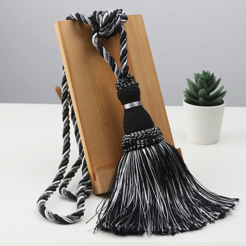 black 1 pc curtain tassel tieback curtain decoration accessory - Цвет: black