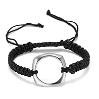 fashion lettering my friend letter bracelet for men trendy weave black rope geometric square charm bracelets jewelry wholesale