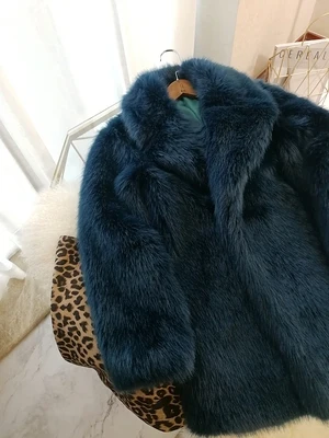 MESHARE Hairy Faux Fur Thick Warm Fox Fur Coat