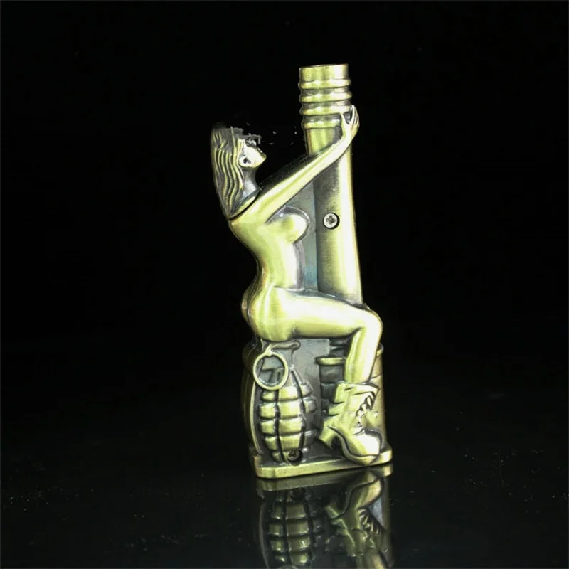 Новизны Зажигалка интересного дизайна голубого пламени с прямым впрыском фонарь