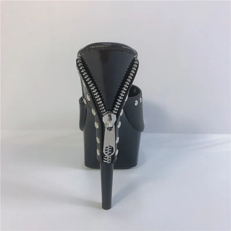 Сексуальная узкая фотообувь на молнии 15 см каблук 6 дюймов летние сандалии с