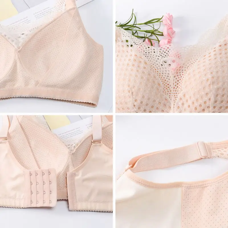 Бюстгальтер с большой грудью тонкий женское нижнее белье без стальных колец для