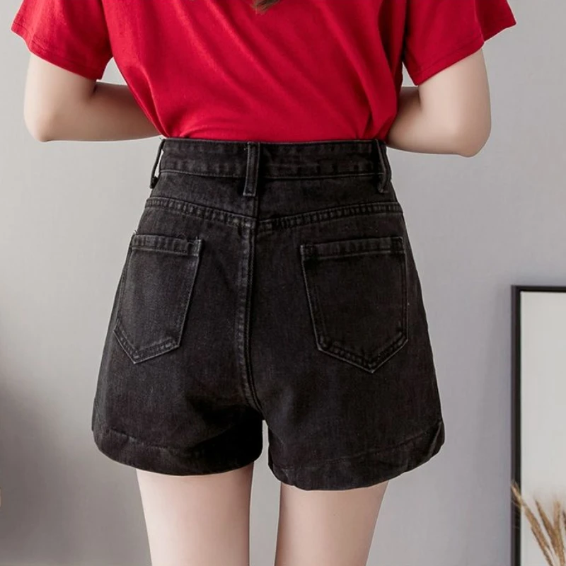 

Women Shorts Skirts Denim Single Breasted Button Up High Waist A-line All-match Girls Summer Fashion Plus Size S-5XL Chic Newest
