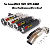 motorcycle exhaust for suzuki gsxr1000 gsx r1000 2012 2020 silp on middle pipe escape tail 51mm vent muffler tube set systm