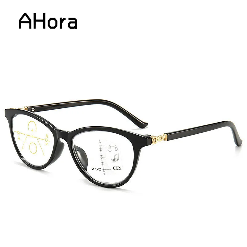 

Ahora Anti Blue Light Progressive Multifocal Reading Glasses Cat Eyes Prebyopia Spectacles Men Women Hyperopia Eyeglasses Unisex