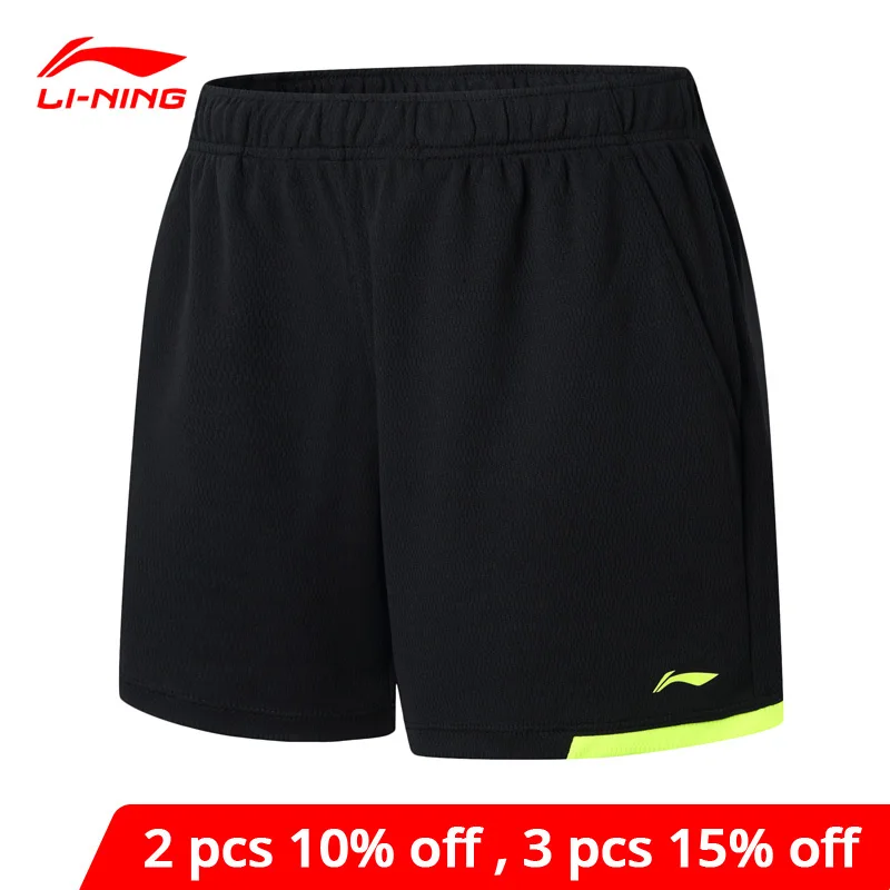 Женские шорты для бадминтона Li-Ning спортивные дышащие из 100% полиэстера с