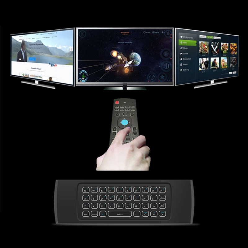 MX3 2 4G Беспроводная клавиатура с подсветкой Air mouse пульт дистанционного управления