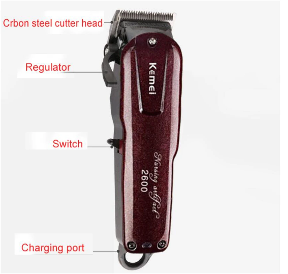 KEMEI Barber Shop Hair Trimmer Titanium Blade Haircut Cutting Machine Professional Clipper For Men Shaving | Бытовая техника