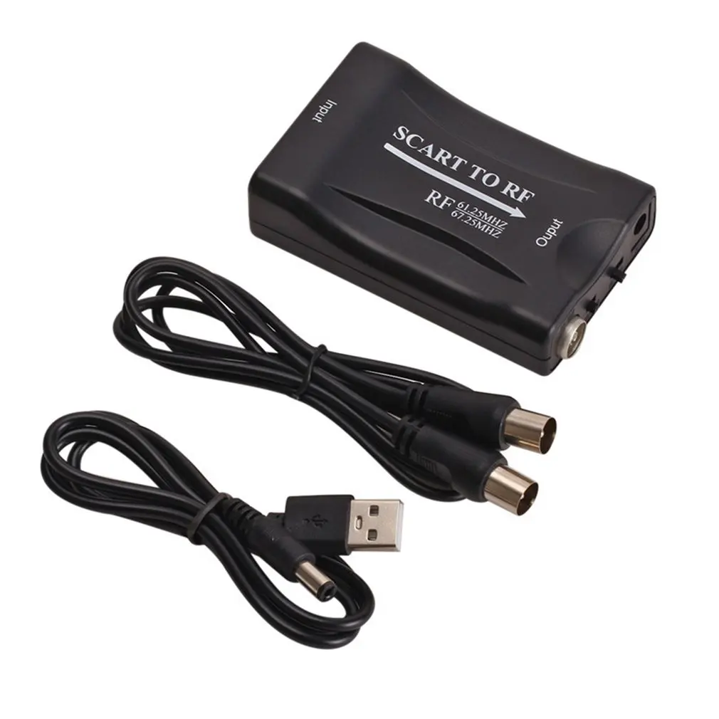 

Rf 67,25 МГц 61,25 МГц Scart Box к старому ТВ Scart К RF высокочастотный выход видео преобразователь преобразования сигнала