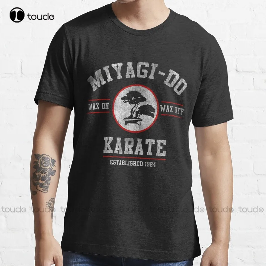 

Miyagi Do Karate Kid Wax On Wax Off Karate Goju Ryu Mr Miyagi Cobra Kai T-Shirt Custom Aldult Teen Unisex Fashion Funny New