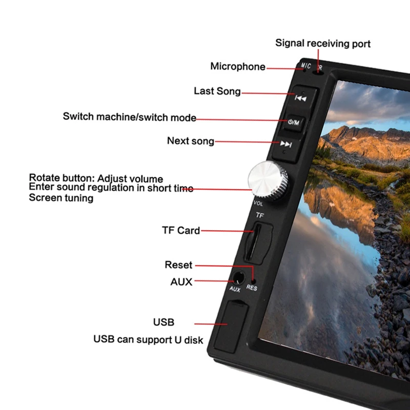 Mp5 Player 7012b 2 Din Bluetooth стерео радио аудио USB видео Музыка FM сенсорный