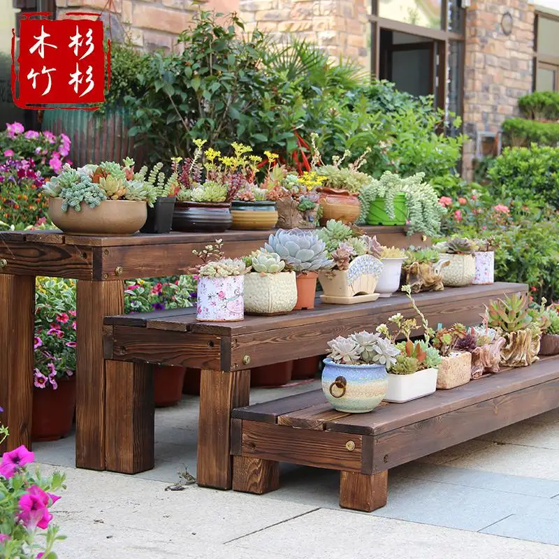 600 твердой древесины сочные цветочный воротник стойка стенд Многослойные балкон