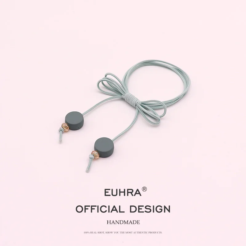 EUHRA, 5 цветов, Кристальные бусины, круглые, очаровательные, эластичные, с кисточками, конский хвост для женщин, лента для волос, для детей, эластичная резинка - Color: Color B