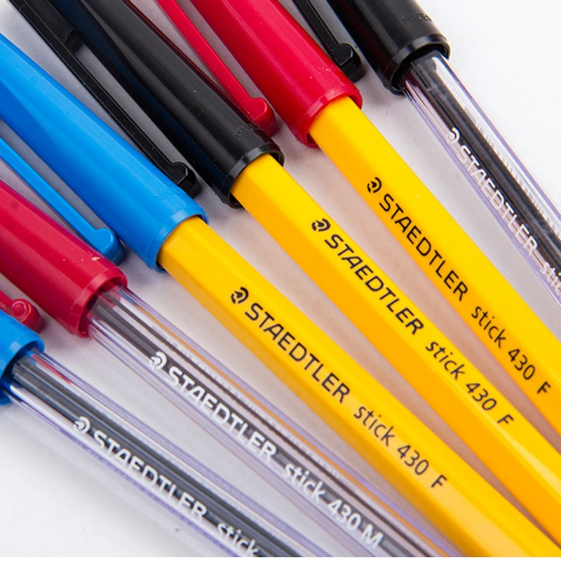 5 шт., шариковая ручка STAEDTLER 430 F/M, Классическая шариковая ручка с пчелами, студенческие ручки, Офисная живопись, красная, синяя, черная шариковая ручка, ручка для письма