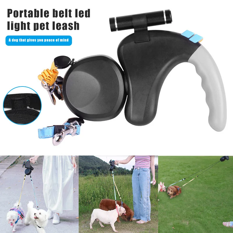 Hot Selling Automatic Retractable Pet Leash Dog Double Sides Rope with LED Light | Спорт и развлечения