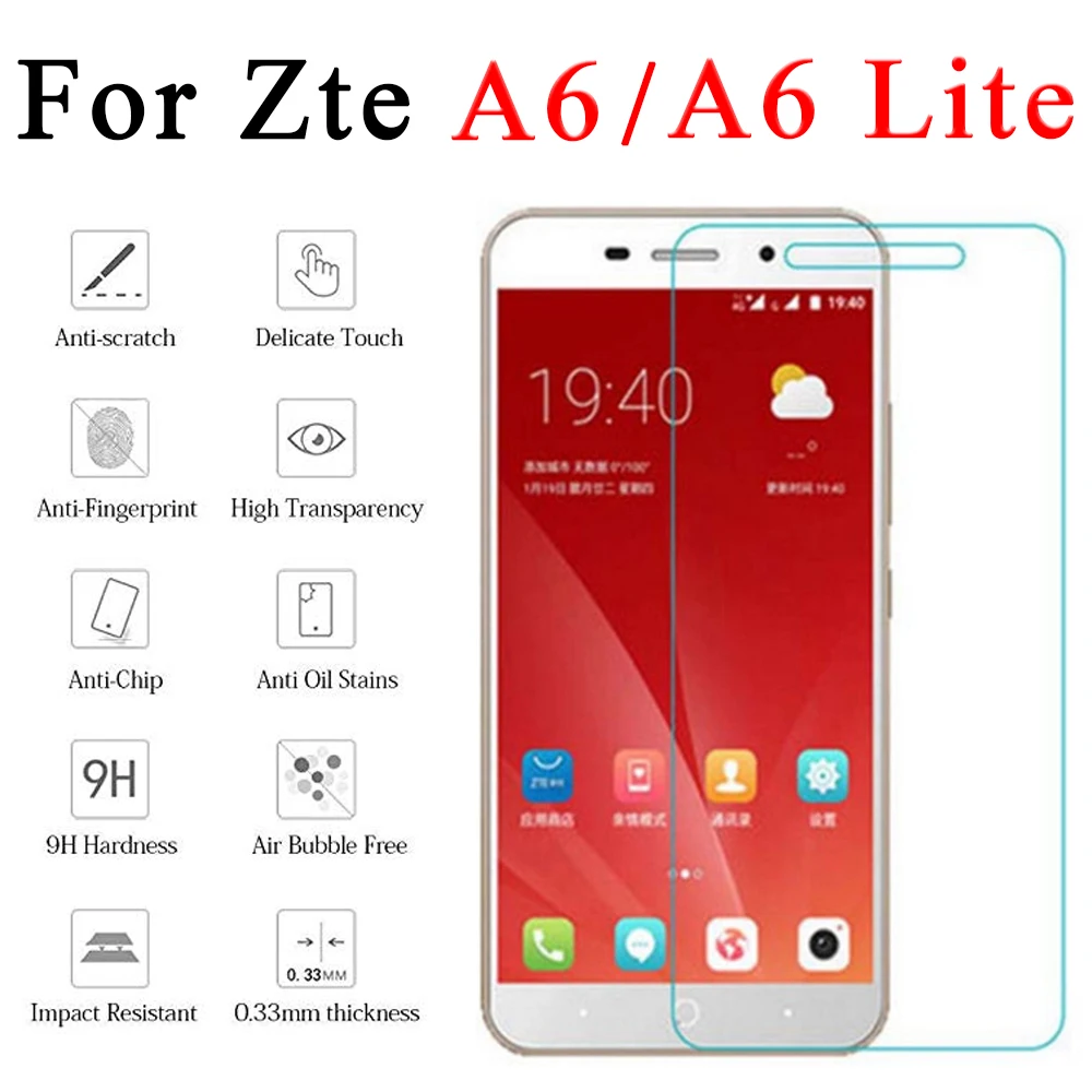 Защитное стекло для zte blade A6 glass lite a6 закаленное защита 6a a 6 светильник film tremp