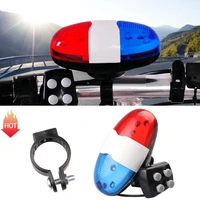 mtb bicycle 6 flashing led 4 sounds police siren trumpet electric horn cycling rear light taillight waterproof bike accessories