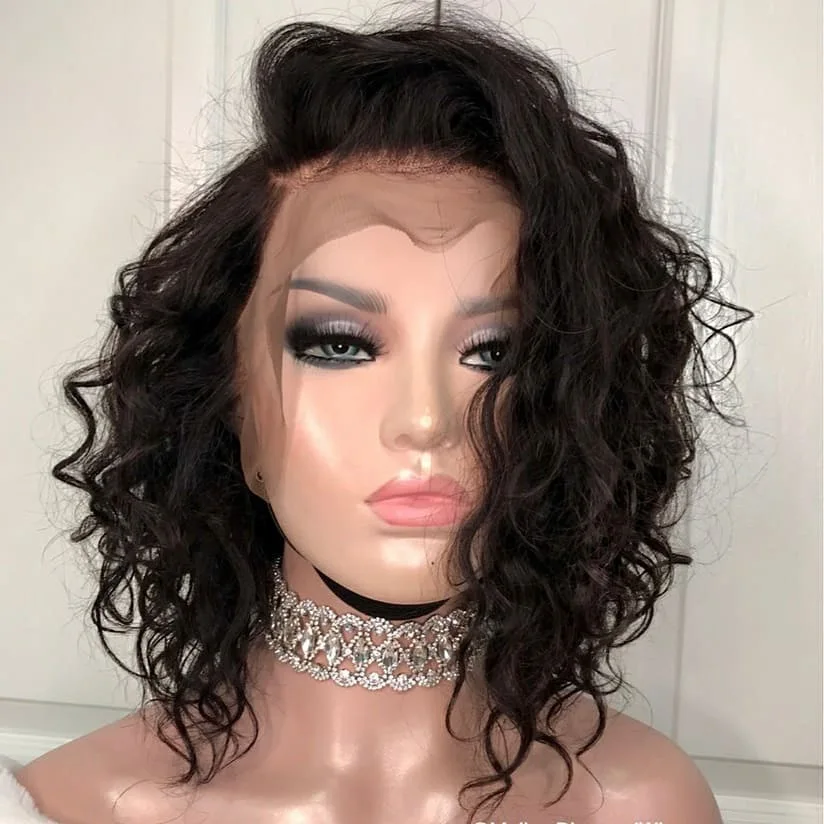 

Water Wave Lace Front Wigs Human Hair Wigs For Black Women Short Bob Lace Wig With Baby Hair Pre Plucked Bleached Knots Eseewigs