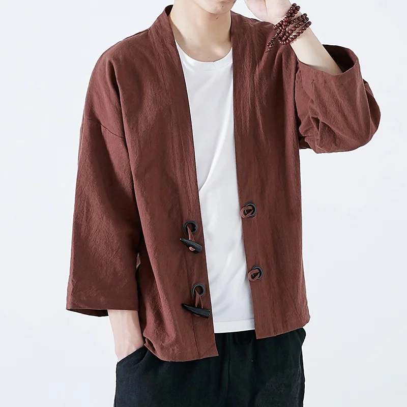 Мужская футболка в китайском стиле кунг фу традиционная китайская льняная