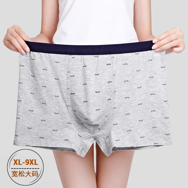 

95% cotton men's underwear waist printing plus size fat sexy boxers breathable fat boyshort