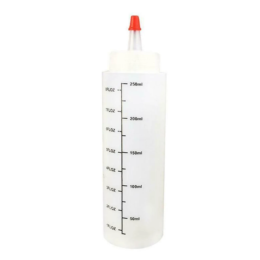 

250ML 5Pcs Plastic Sharp-Nosed Bottle With Graduated Measurements Kitchen Restaurant Supplies Squeeze Bottle