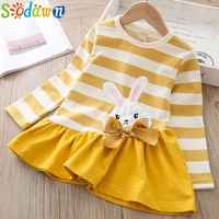 sodawn animal pattern girl dress fall long sleeve kids clothes children clothing for girl stripe cartoon baby girl clothes