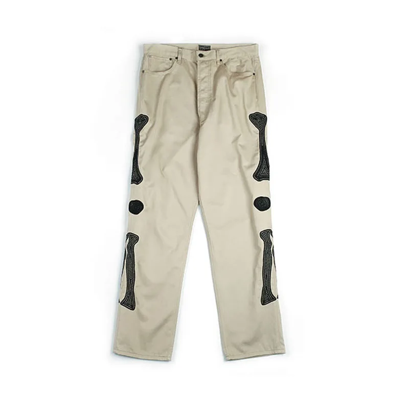 

20SS Embroidery Bones KAPITAL Cargo Pants Trousers 1:1 High Quality Men Solid Color KAPITAL Overalls Oversized Trousers