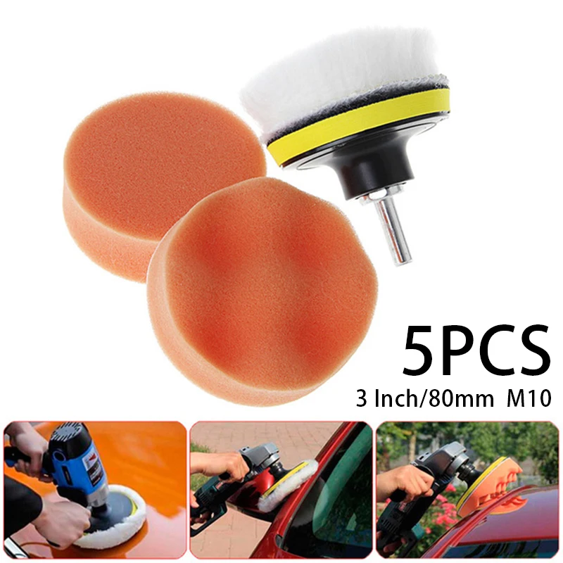 

Sponge Waxing Buffing Polishing Buffer pads Metal M10 Drill Adapter 3inch High quality Newest