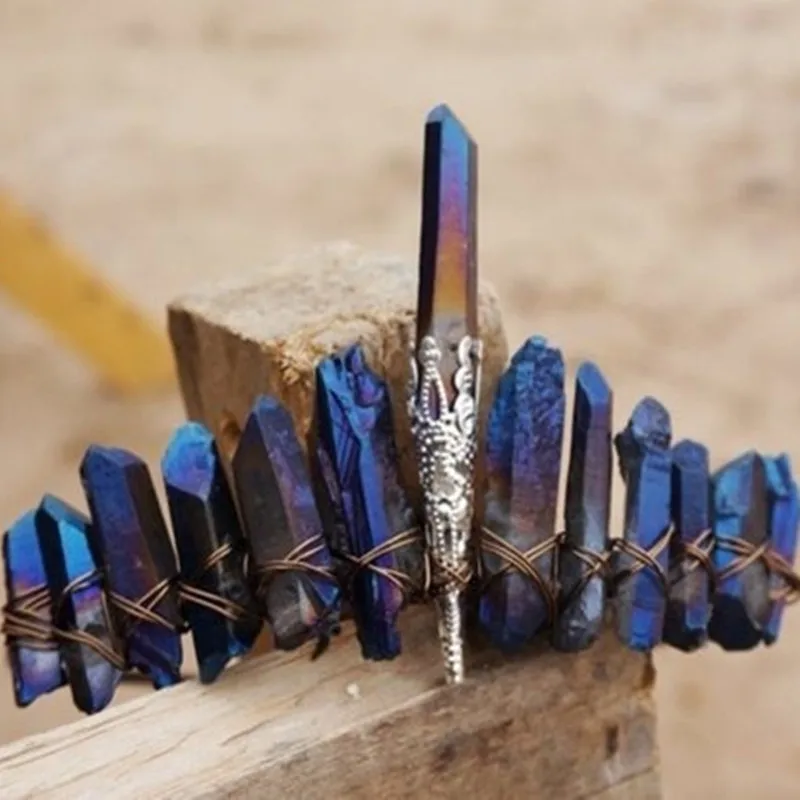 Кварцевые заколка для волос с кристаллами металлические аксессуары в виде