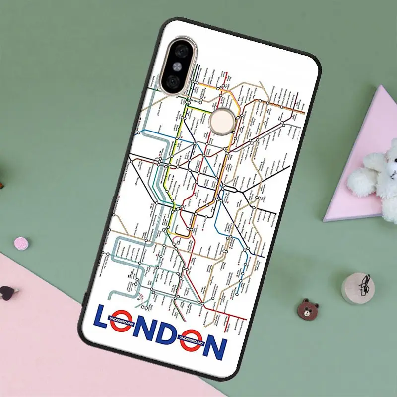 London Underground Tube Map Case For Redmi Note 11 10 9 Pro 10S 9S 8T 7 8 Cover 9C 9T 9A | Мобильные телефоны и