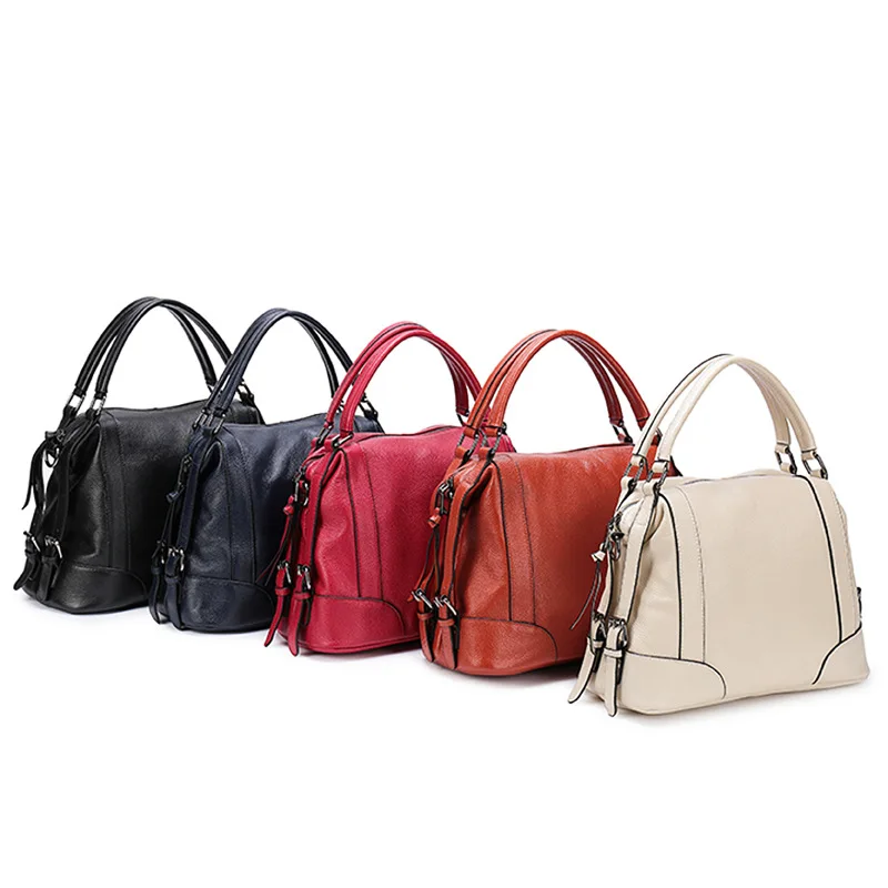 

New style luxury leather handbags fashion classic simple cowhide one-shoulder ladies handbags
