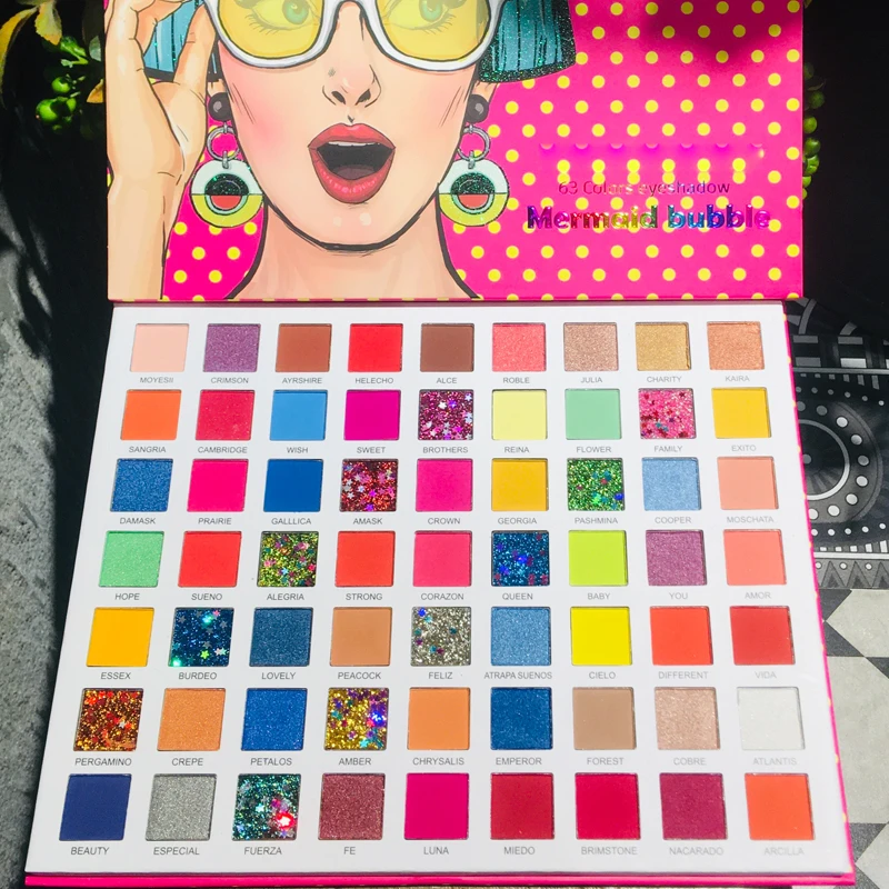 Палетка разноцветных теней для век макияжа мерцающие блестки сценическое шоу